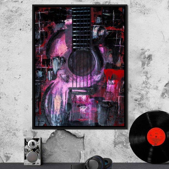 Abstract Guitar: Vibrant Artwork | Electric Guitar Painting
