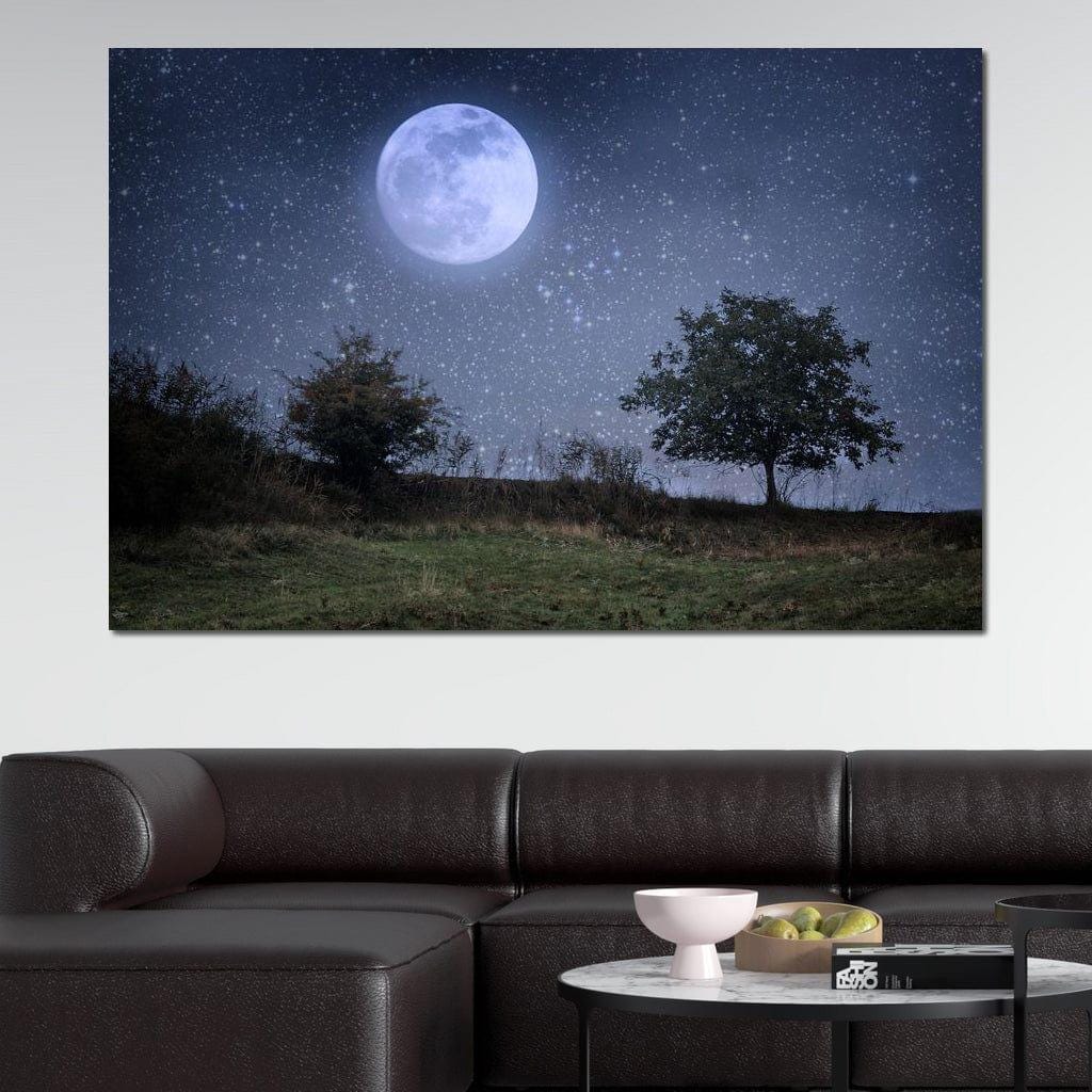 Beautiful Moonlight: Nature Wall Art | Moonlit Landscape | Night