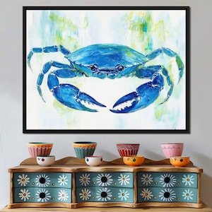 Crab Coastal Journey: Blue Crab Wall Art | Ocean Inspired Home Decor | Nautical Marine Design | Beach Vibes by NICHECANVAS