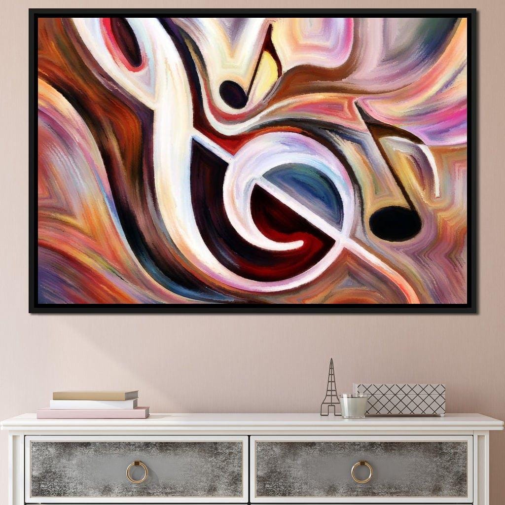 High Note: Music Notes Art Print | Abstract Oil Painting | Colorful ...