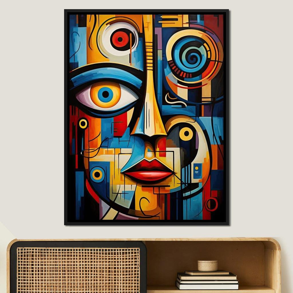 Cubist Reflections: Colorful Modern Artwork | Abstract Face | Home