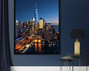 Manhattan: City Skyline Art | Urban Wall Decor | New York Art | NYC Canvas Print | Cityscape Painting | Modern Home Decor by NICHECANVAS