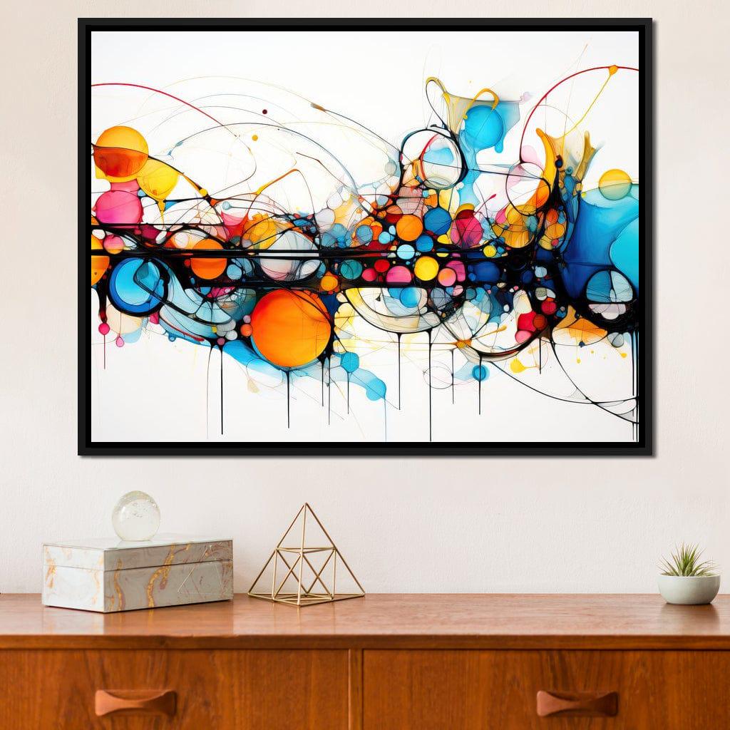 Symmetrische karmozijnrode pracht canvasafdruk | Abstracte muurkunst | Geometrisch ontwerp | Eigentijds interieur van NICHECANVAS