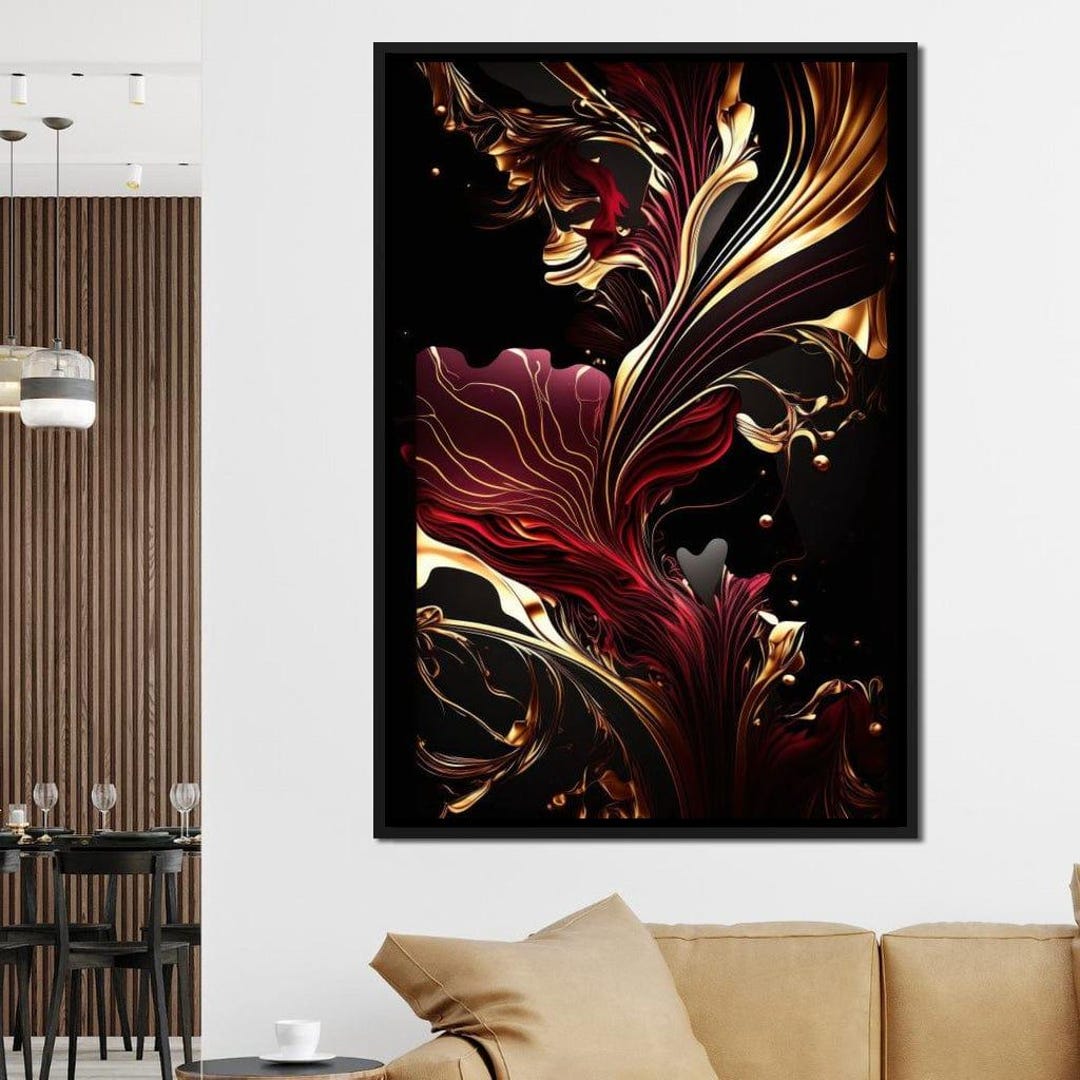 The Marble-lux Collection: Dark Red & Vibrant Gold 02 | Elegant Home ...