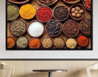 World Spices: Culinary Decor | Spice Wall Art | Colorful Spices | Gourmet Kitchen Art | Indian Spices | Foodie Decor by NICHECANVAS