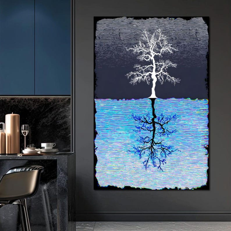 Binary Tree Reflection Pulse - NicheCanvas