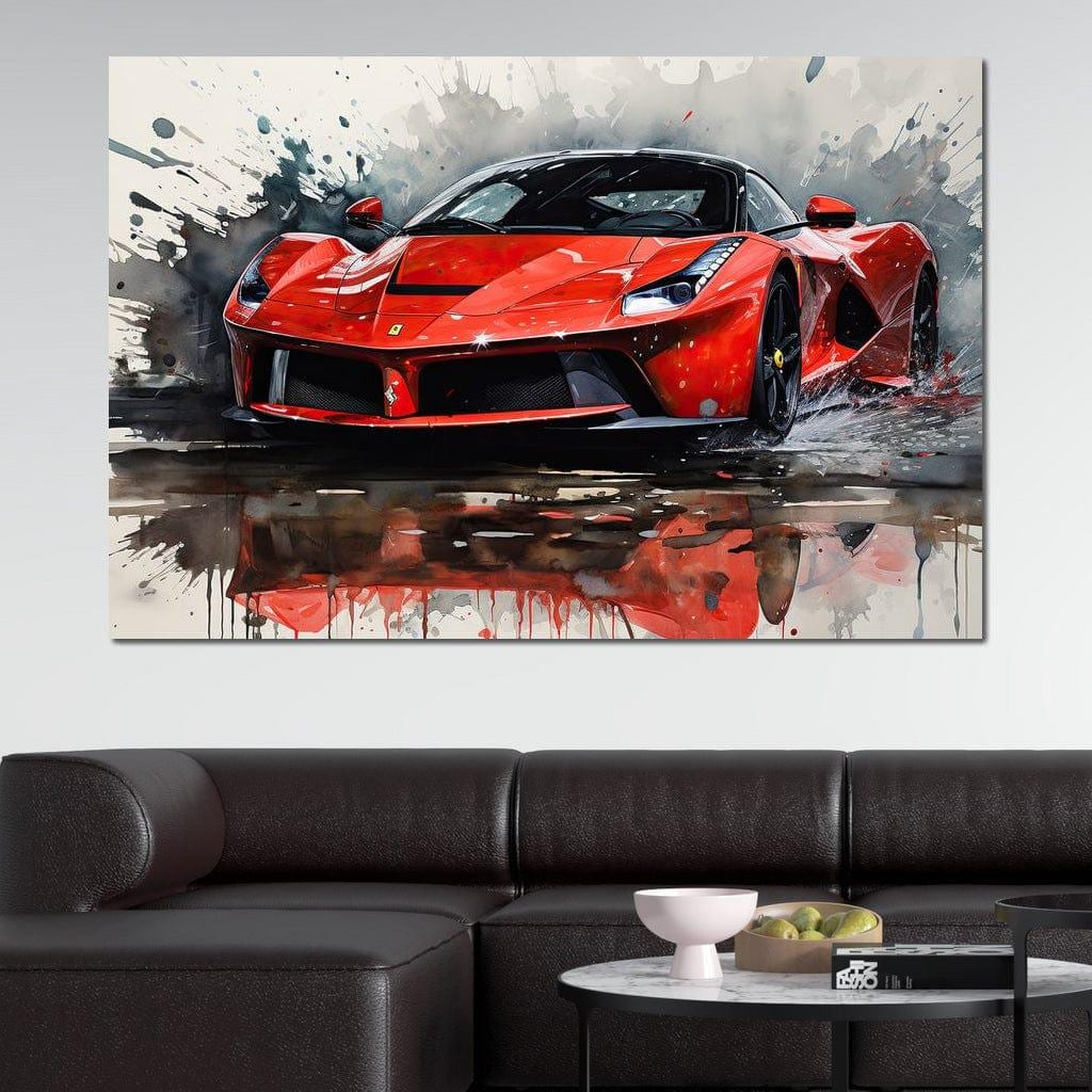 Car Collection 21 - Rider Art: Red Ferrari Home Decor | Automotive