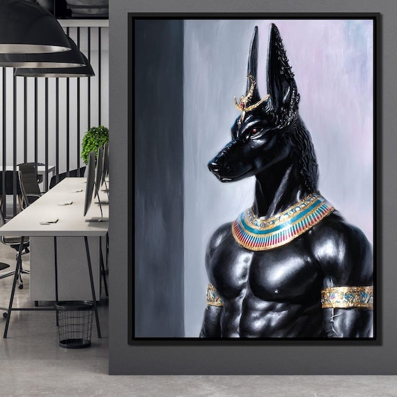 Anubis Guardian of the Pharaoh: Egyptian God Art | Mystical Decor | Spiritual Wall Art | Home Decor by NICHECANVAS