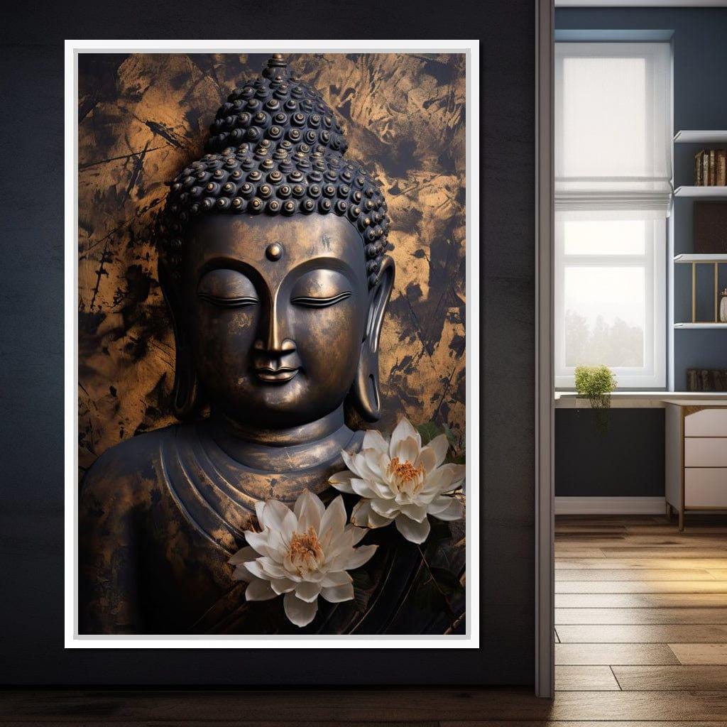 Buddha's Bronze Serenity: Buddha Wall Art, Zen Art Print, Spiritual ...