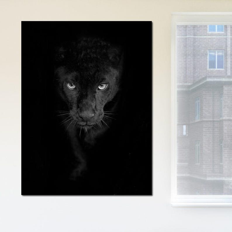 Black and White Panther - NicheCanvas