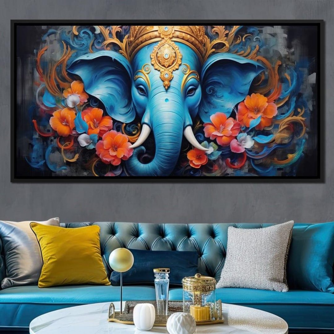 Elephant's Floral Harmony Canvas Print | Exotic Art | Spiritual Decor ...