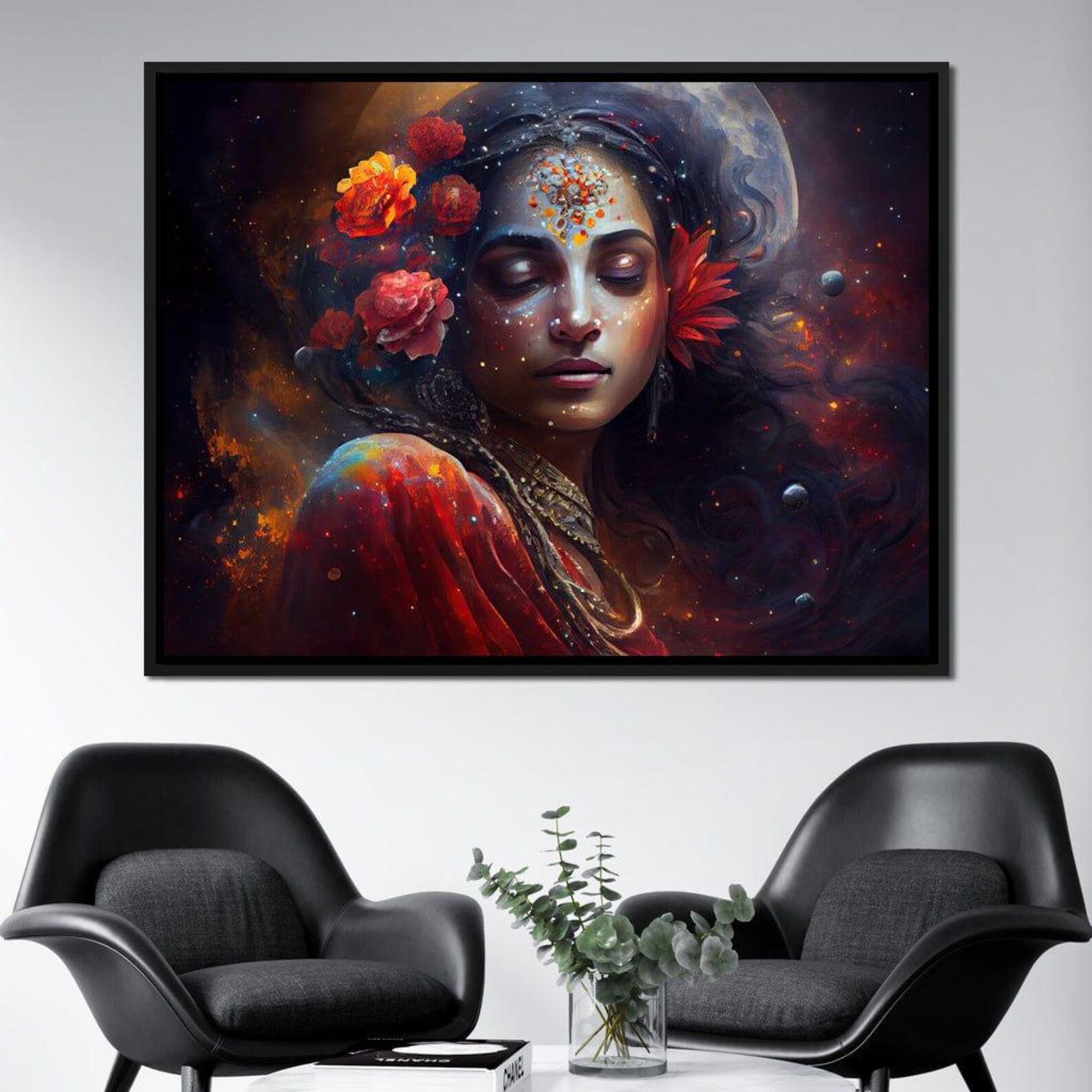 Radha Madhavi Hindu Goddess Wall Art Spiritual Beauty Divine Love Home