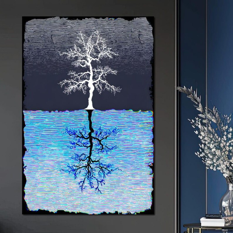 Binary Tree Reflection Pulse - NicheCanvas