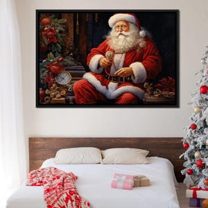 Santa’s Favorite: Christmas Decor | Festive Wall Art | Santa Claus Print | Cozy Holiday Home Decor | Vintage Santa Art by NICHECANVAS