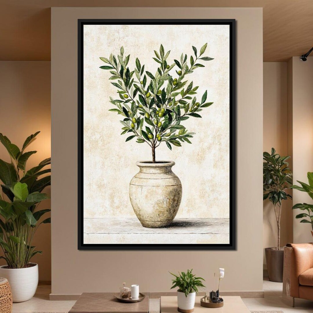 Picture of Olive Tree Harmony: Tranquil Home Decor | Botanical Wall Art | Rustic ...