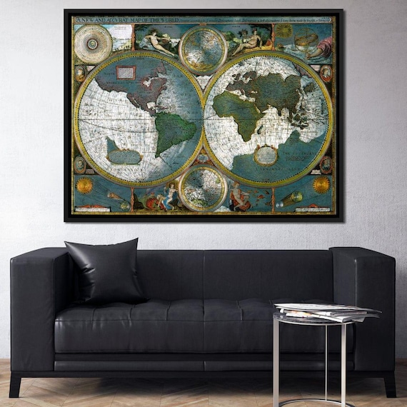 Ancient Historical Map of the World | Vintage Map Wall Art | Global History Decor | Antique Nautical Print by NICHECANVAS