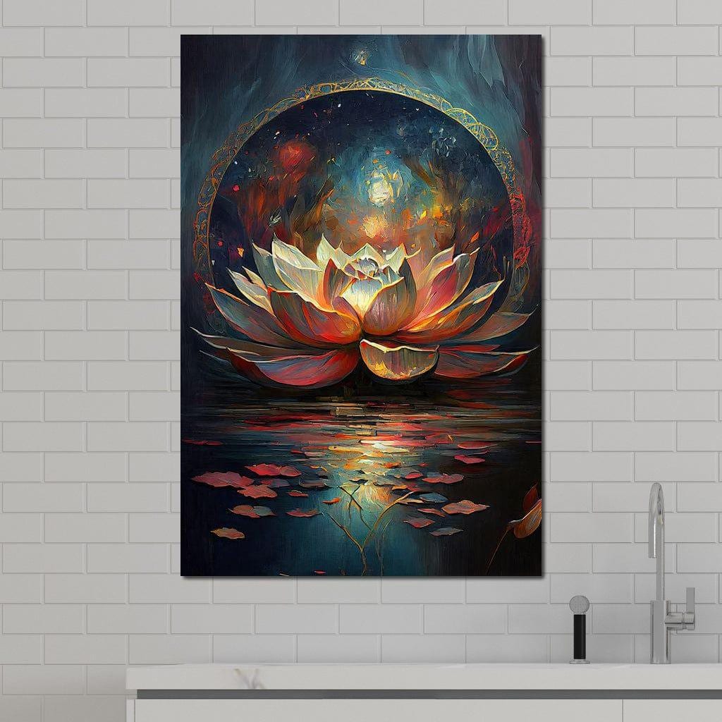 Midnight Lotus Flower: Botanical Art, Zen Decor, Night Bloom