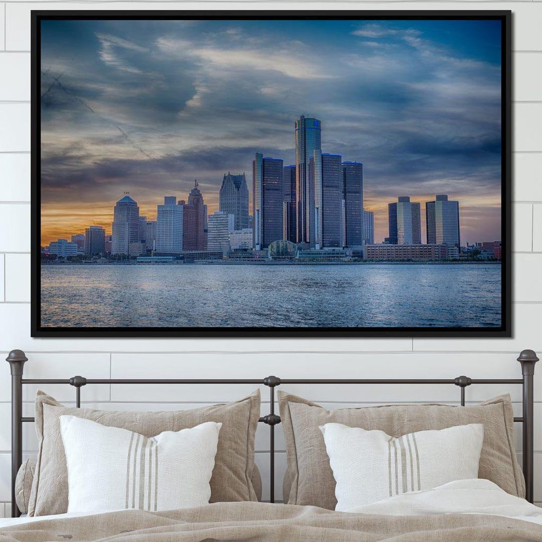 Detroit Skyline: Urban Art | City Scape | Sunset View | Modern ...