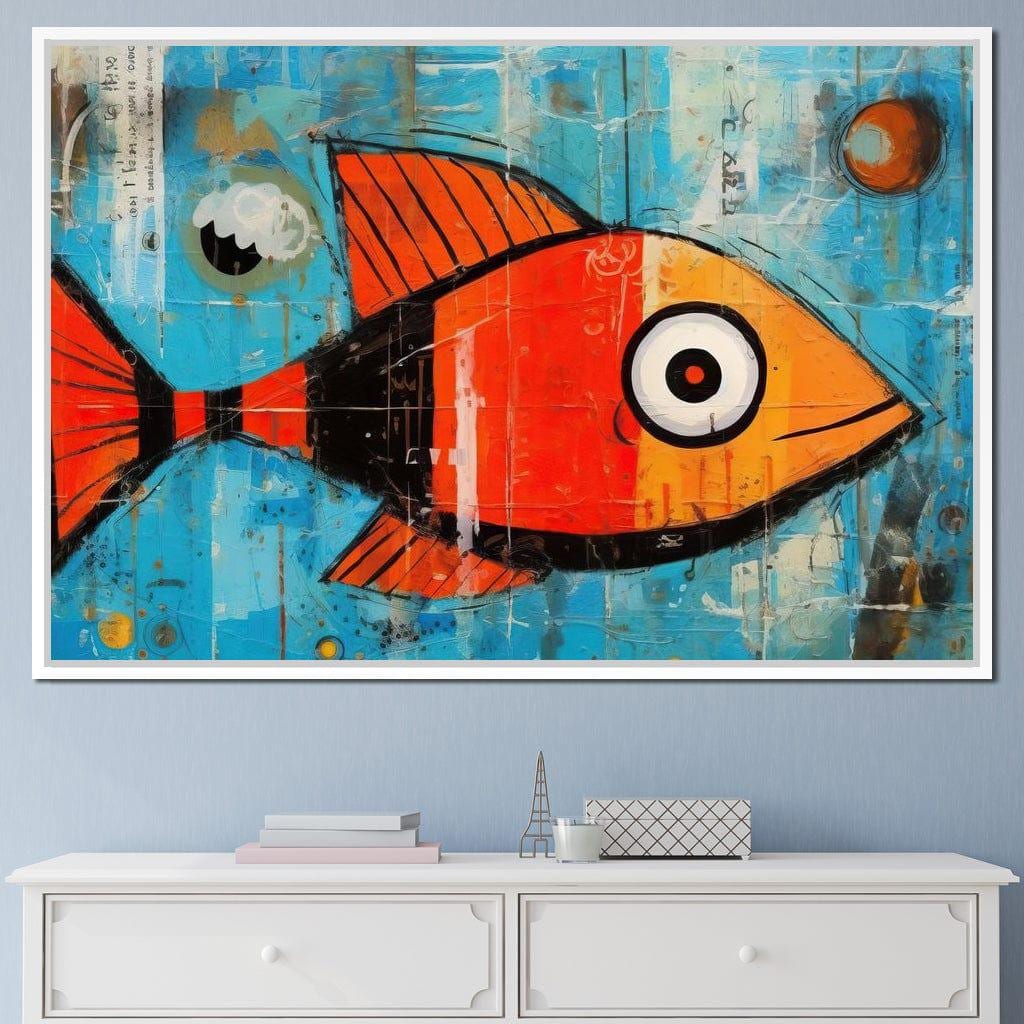 Red Fish: Vibrant Fish Print | Graffiti Ocean Wall Art | Colorful