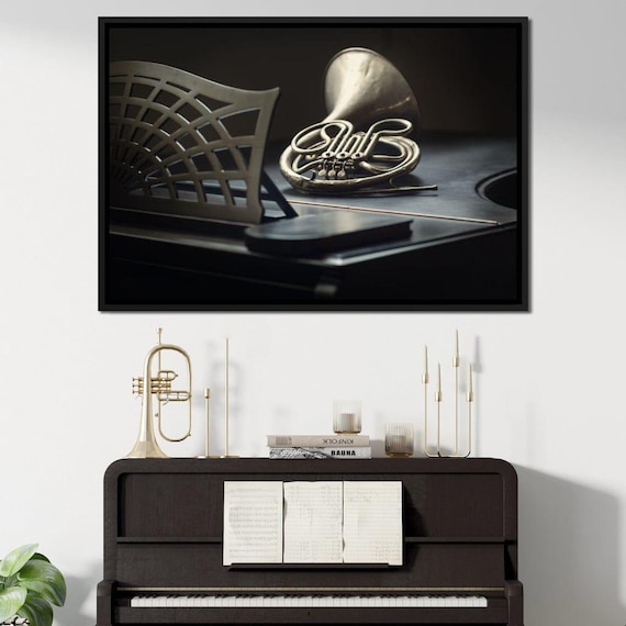 French Horn on the Grand Piano: Elegant Home Decor | Jazz