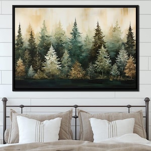 Pine Trees Forest Home Decor, Nature Wall Art, Evergreen Pine Canvas, Forest Landscape, Tranquil Modern Art by NICHECANVAS