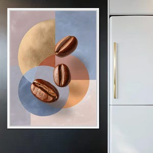 Coffee Geometry Delight: Modern Coffee Art Print | Geometric Home Decor | Kitchen Wall Art for Coffee Lovers by NICHECANVAS