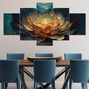Midnight Petals: Vibrant Floral Wall Art Botanical Décor Lotus ...