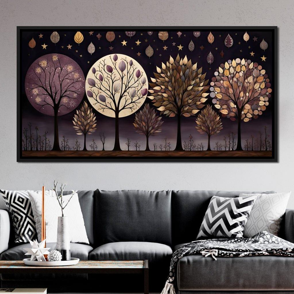 Violet Forest Seasons: Autumn Decor | Nature Wall Art | Seasonal Home Decor | Colorful Trees | Botanical Print | Trees by NICHECANVAS