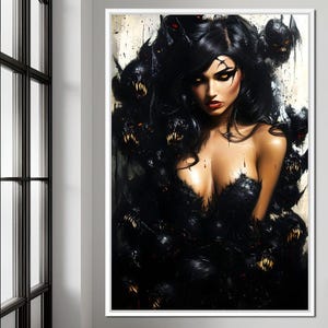 Shadows of Eternal Mystery: Gothic Wall Art | Mysterious Woman Home Decor | Dark Aesthetic & Unique Design by NICHECANVAS