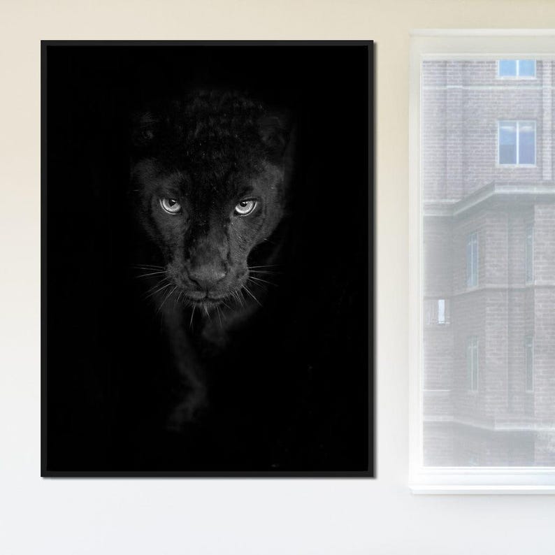 Black and White Panther - NicheCanvas