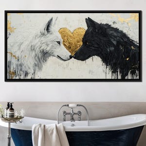 Eternal Bond of Wolves: Wolf Lovers Art | Animal Wall Decor | Nature Inspired Art | Modern Wildlife Painting | Home Decor by NICHECANVAS