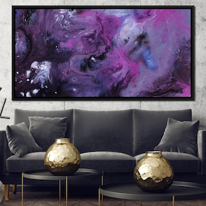 Abstract Purple & Black Canvas: Modern Wall Art | Home Decor | Bold Colors | Contemporary Statement Piece | Living Room Art by NICHECANVAS