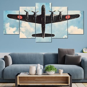 Flight Into Infinity Sky: vintage vliegtuigmuurkunst | Luchtvaart woondecoratie | Kleurrijke lucht canvasafdruk | Reiscadeau van NICHECANVAS