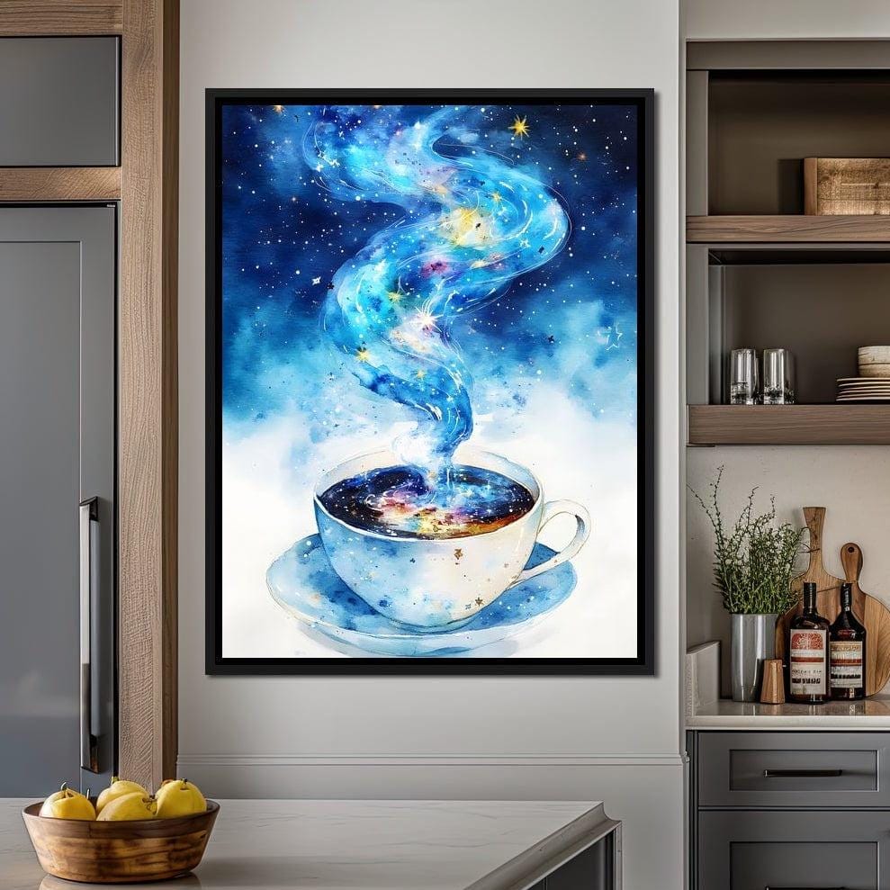 Celestial Coffee of Dreams: Dreamy Art | Coffee Wall Art | Cosmic