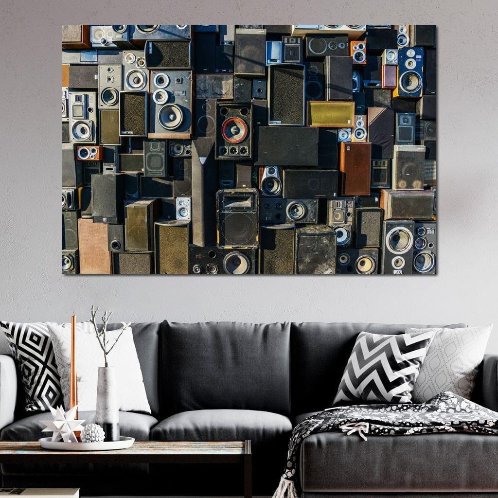 Speakers Wall Art: Retro Sound System, Modern Home Decor, DJ Music