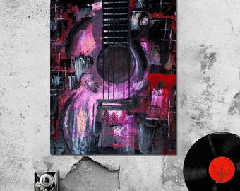 Abstract Guitar: Vibrant Artwork | Electric Guitar Painting