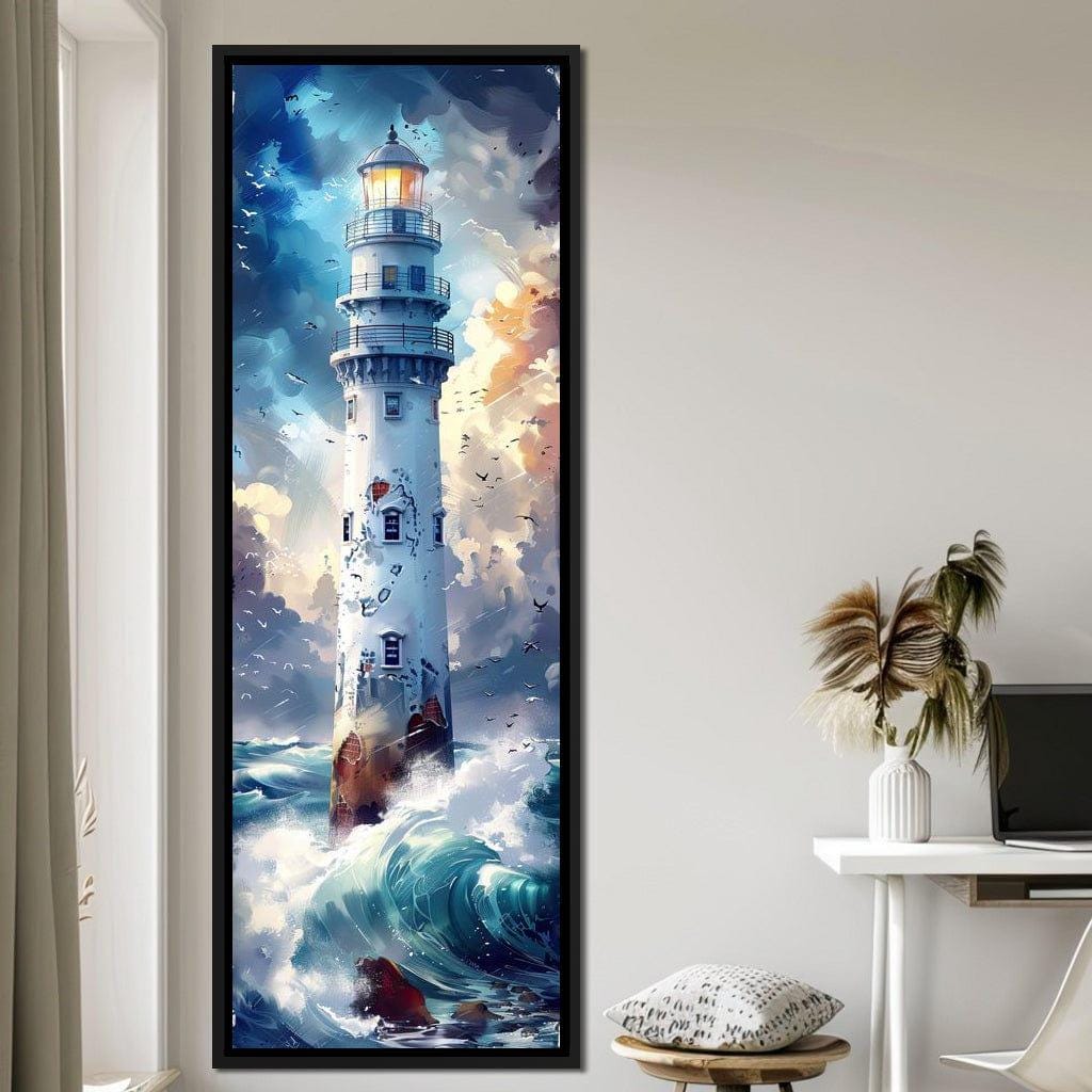 Lighthouse Beacon at Sea: Nautical Home Decor | Coastal Wall Art ...