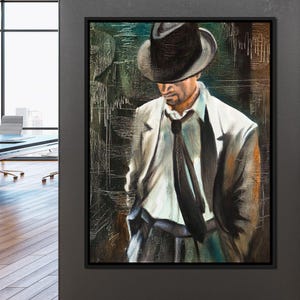 Stylish Man: Dapper Gentleman Art | Classic Suit | Fashion Illustration | Sophisticated Male Portrait | Urban Decor by NICHECANVAS