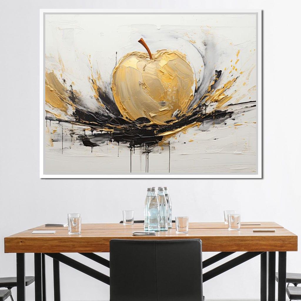 Golden Apple Essence: Modern Wall Art | Minimalist Home Decor
