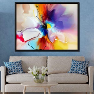 Creative Flower: Colorpop Floral Art | Modern Abstract Wall Decor | Vibrant Multi-Color Painting | Large Watercolor Print by NICHECANVAS