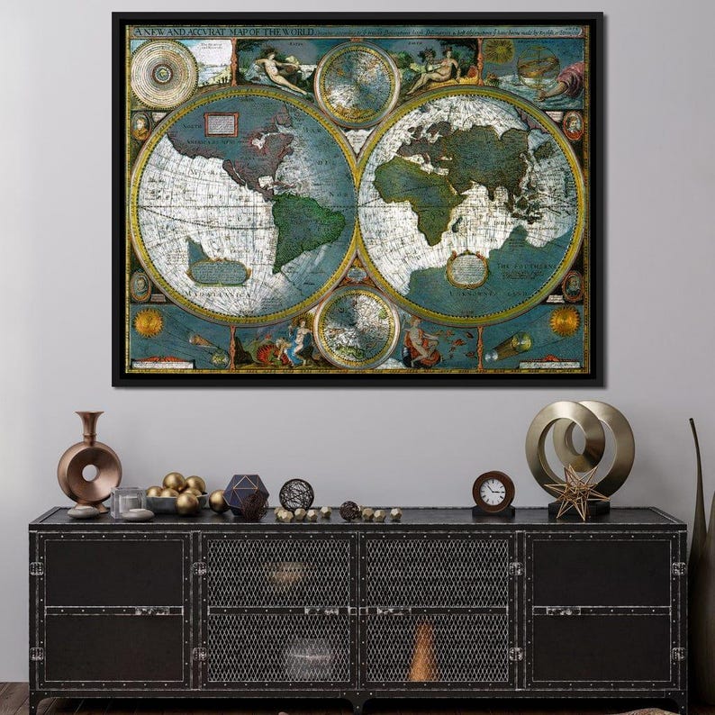Ancient Historical Map of the World - NicheCanvas