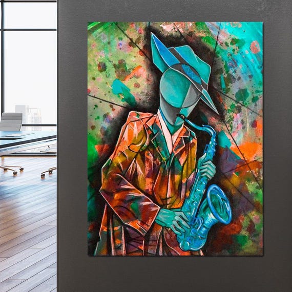 Soul Jazz Player: Jazz Music Art | Saxophone Player | Colorful