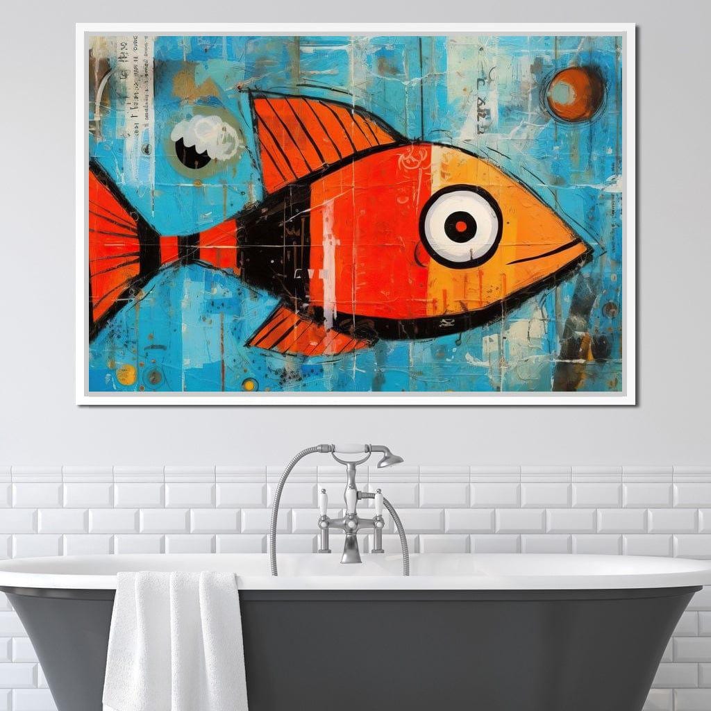 Red Fish: Vibrant Fish Print | Graffiti Ocean Wall Art | Colorful