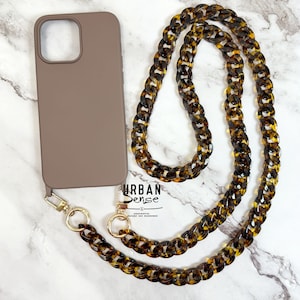 Chaîne à bandoulière écaille de tortue pour coque de téléphone, lanière de téléphone réglable, collier pour téléphone portable, dragonne pour téléphone portable, chaîne pour téléphone portable, cadeau de Noël