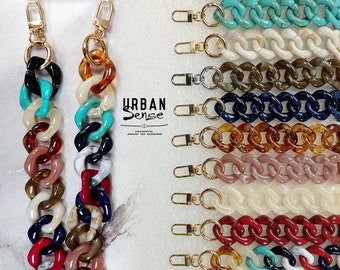 Correa de cadena acrílica gruesa para teléfono, pulsera de resina vibrante y colorida, collar cruzado para teléfono, accesorio tecnológico de verano personalizado de 34-140 cm