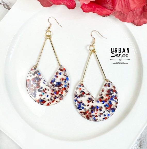 Glitter dangle earrings new arrivals