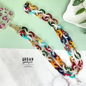 Chaîne à bandoulière colorée pour coque de téléphone, lanière de téléphone réglable, collier de téléphone, dragonne de téléphone portable, chaîne de téléphone, cadeau de Noël,