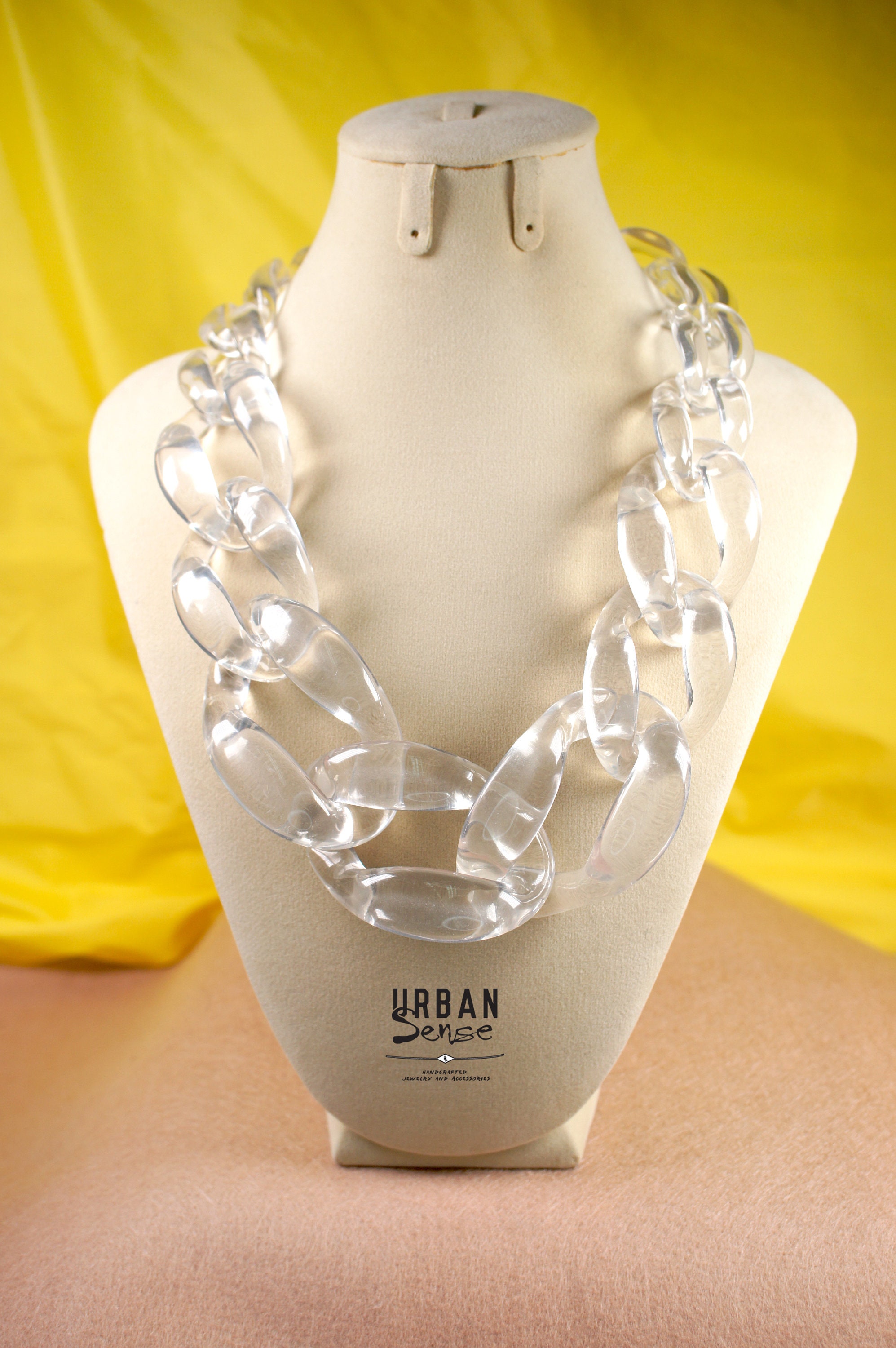 Acrylic Chain Black, Gold, Clear Necklace – Venn + Maker