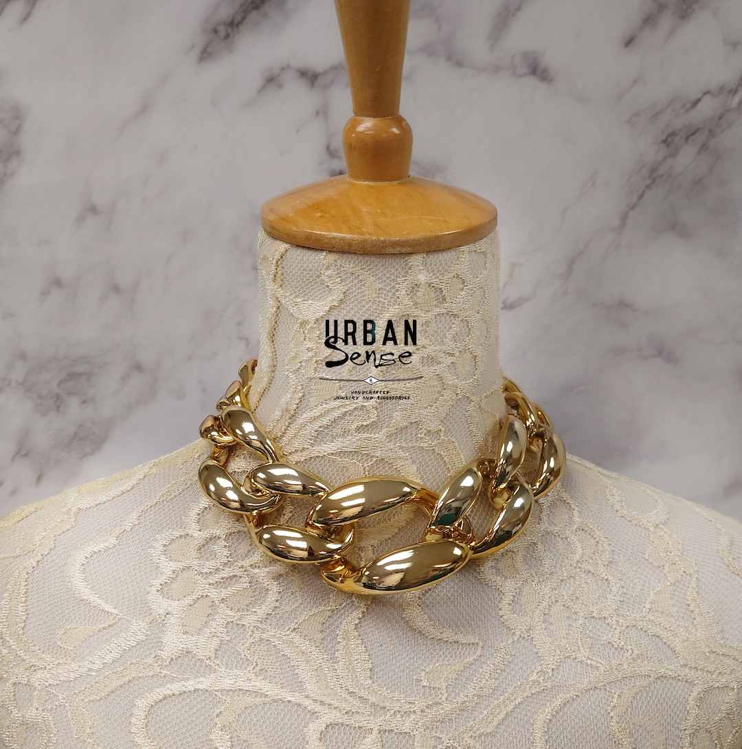 Gold cuban link choker necklace Clearance