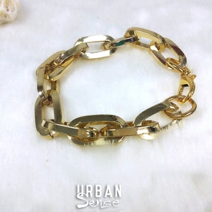 Chic Gold Plated Chunky Chain Bracelet
